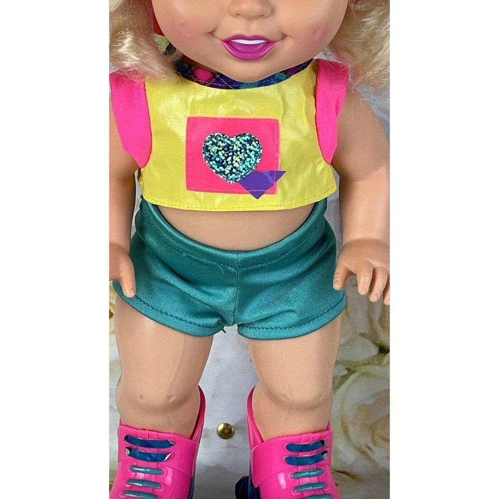 California Roller Baby Rollerblade Doll Skates Helmet Earrings 1996 Tyco Vtg